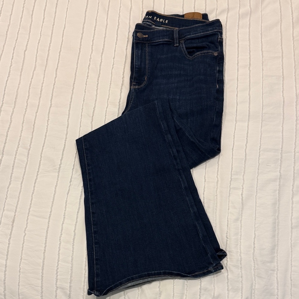 American Eagle Outfitters Women's Deep Indigo Flare Jeans